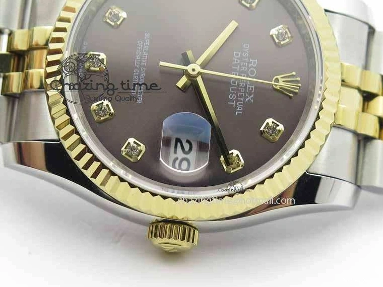 0410 DateJust 116234 SS YG BP Best Edition Gray Dial Diam Markers On SS YG Bracelet SA ZipUp 3745